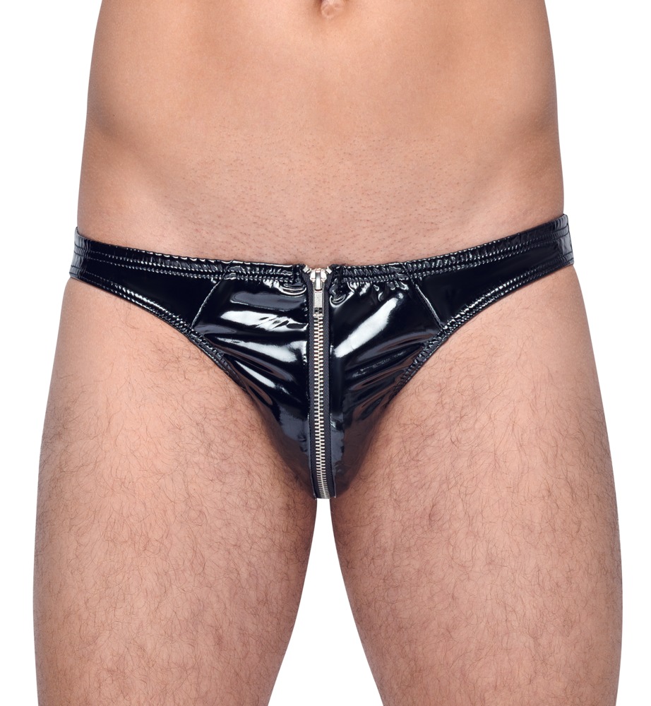 Slip aus Lack mit Front-Reißverschluss Dessous online kaufen