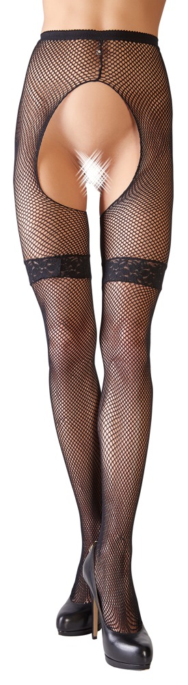 Straps-Strumpfhose aus grobem Netzmaterial Dessous online kaufen
