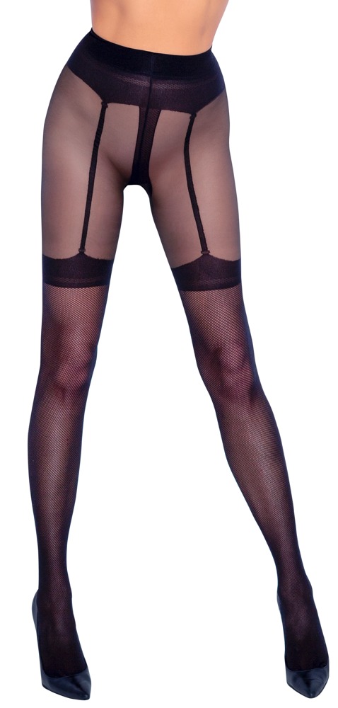 Strumpfhose ouvert in Strapsgurt-Optik aus feinem Netzmaterial Dessous online kaufen