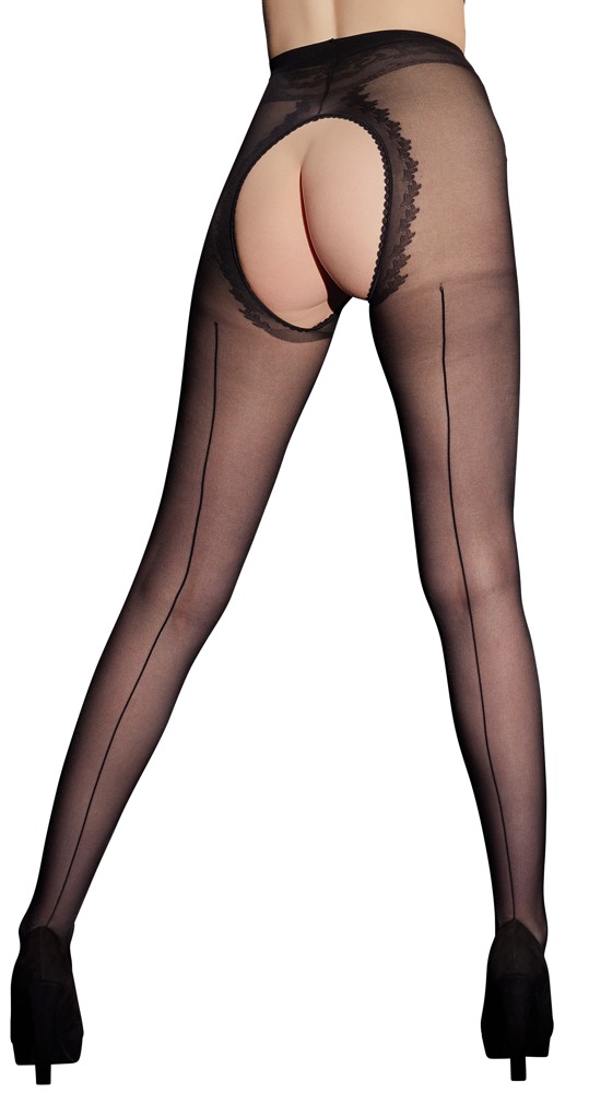 Strumpfhose ouvert mit Ziernaht Dessous online kaufen