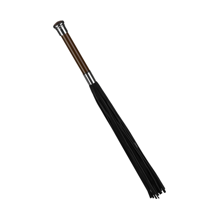 Suede Flogger With Glass Handle, 58cm BDSM online kaufen