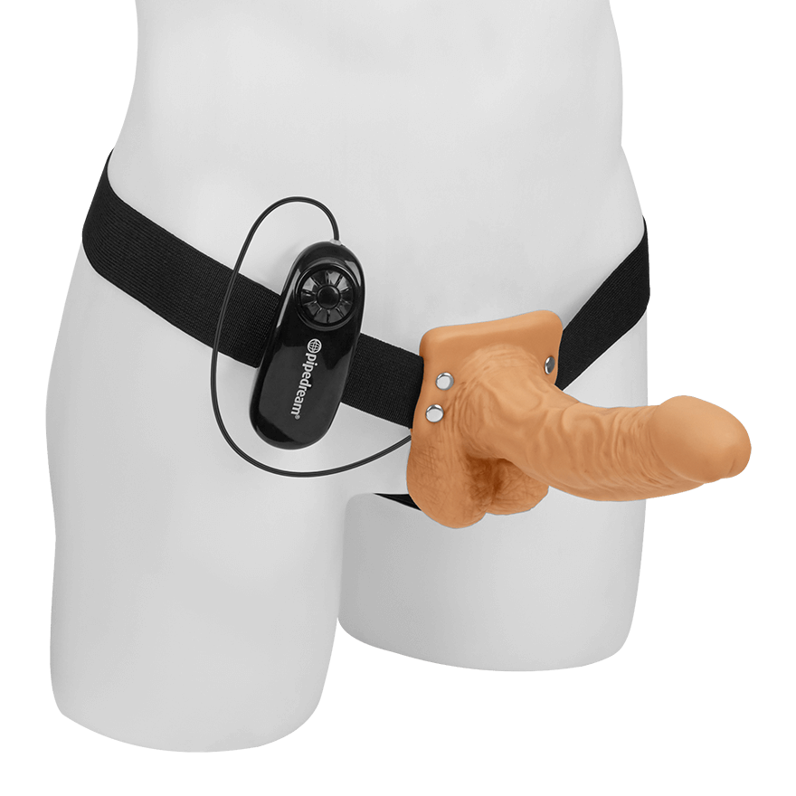 Vibrating Hollow Strap-On with Balls, 21 cm Sex-Spielzeuge online kaufen