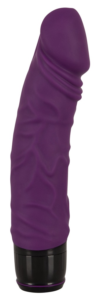 Vibrator „Vibra Lotus Penis“, 20 cm, mit 7 Vibrationsstufen, stark geädert, lila Vibrator online kaufen