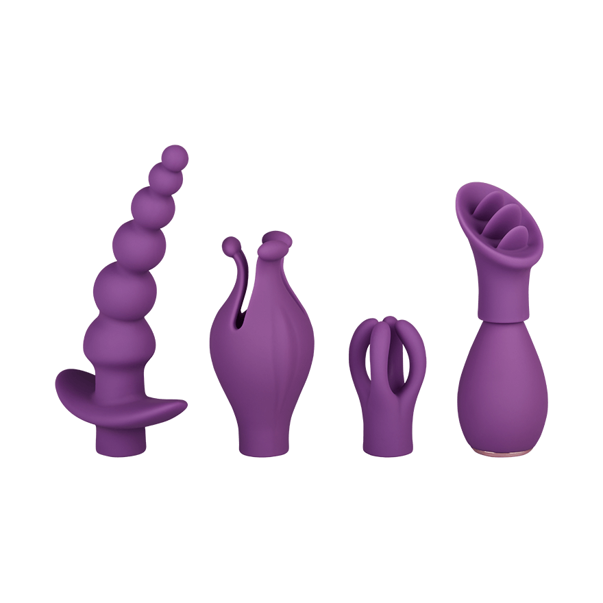 VibratorSet mit 4 Aufsätzen, 20cm Vibrator online kaufen