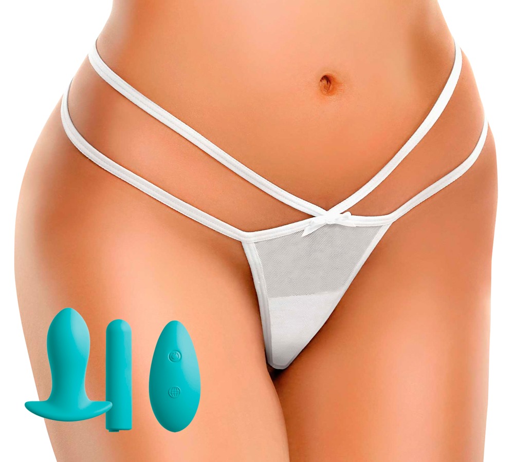 Vibro-Slip „Remote Bow-Tie G-String“ inkl. Vaginalplug, Vibrobullet, kabellose Fernbedienung Dessous online kaufen