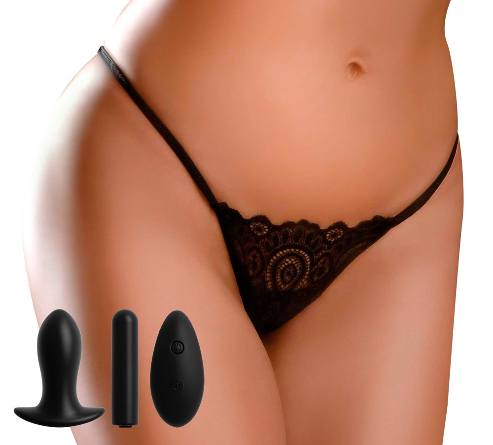 Vibro-Slip „Remote Lace Peek-a-Boo“ inkl. Vaginalplug, Vibrobullet, kabellose Fernbedienung Dessous online kaufen Vibro-Slip „Remote Lace Peek-a-Boo“ inkl. Vaginalplug, Vibrobullet, kabellose Fernbedienung Dessous online kaufen